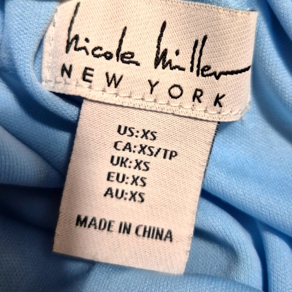 NICOLE MILLER... Light Blue FLORAL MAXI DRESS...SIZE:XS - Picture 12 of 13
